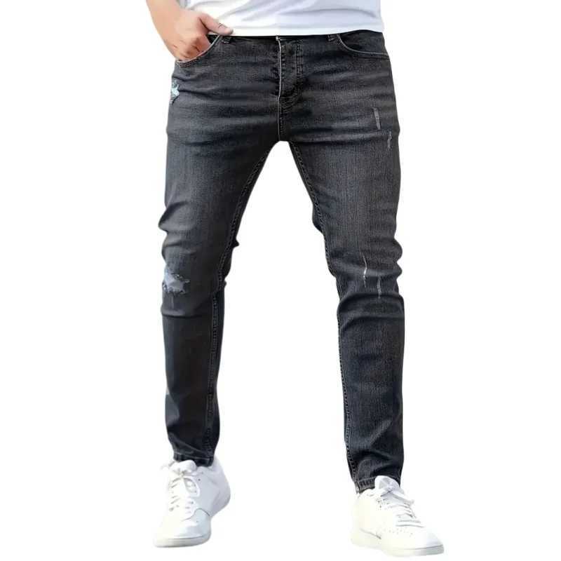 Lightweight Jeans Mens Slim Fit Denim New Casual Pants Summer Loose Fit Cropped Pants Casual Style For Men M250610