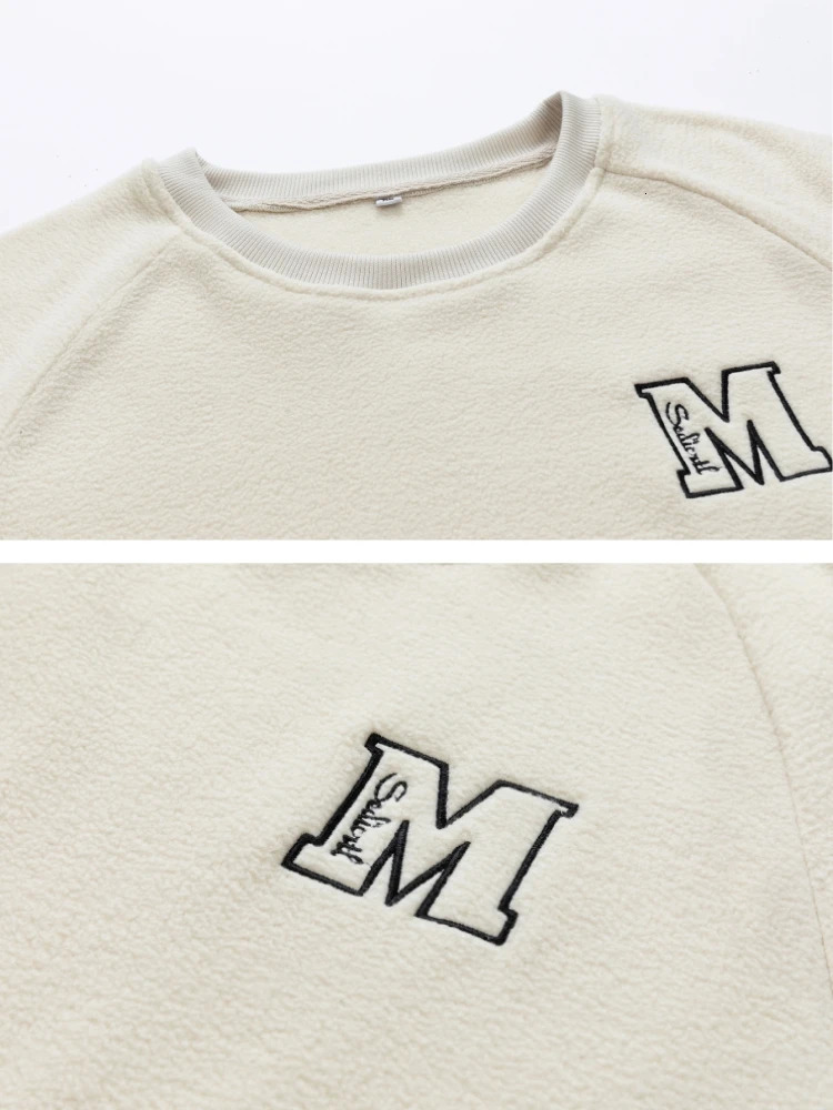 Extra large winter thick warm mens track and field suit polar wool hooded sweatshirt pants 2-piece set sportswear set mens sweat set 241205