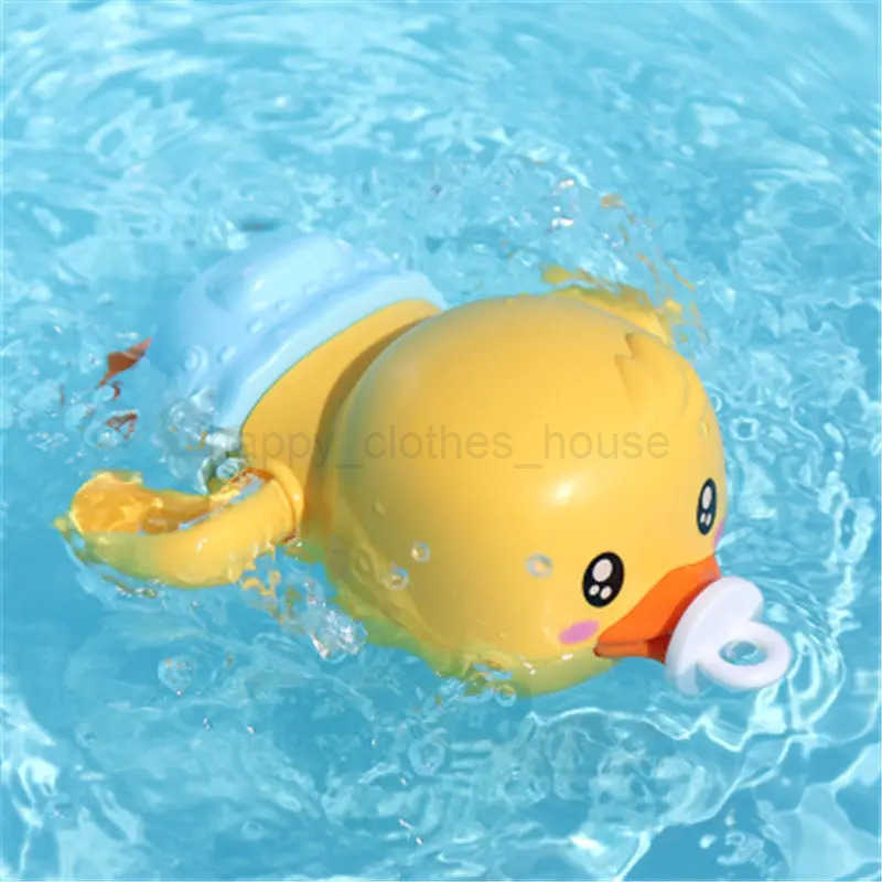 Baby Bath Toys Water Chain Clockwork Bathing Cute Swimming Yellow Duck Toy Toddler Pool Beach Classic Toy For Kids Water PlayingXJ241207