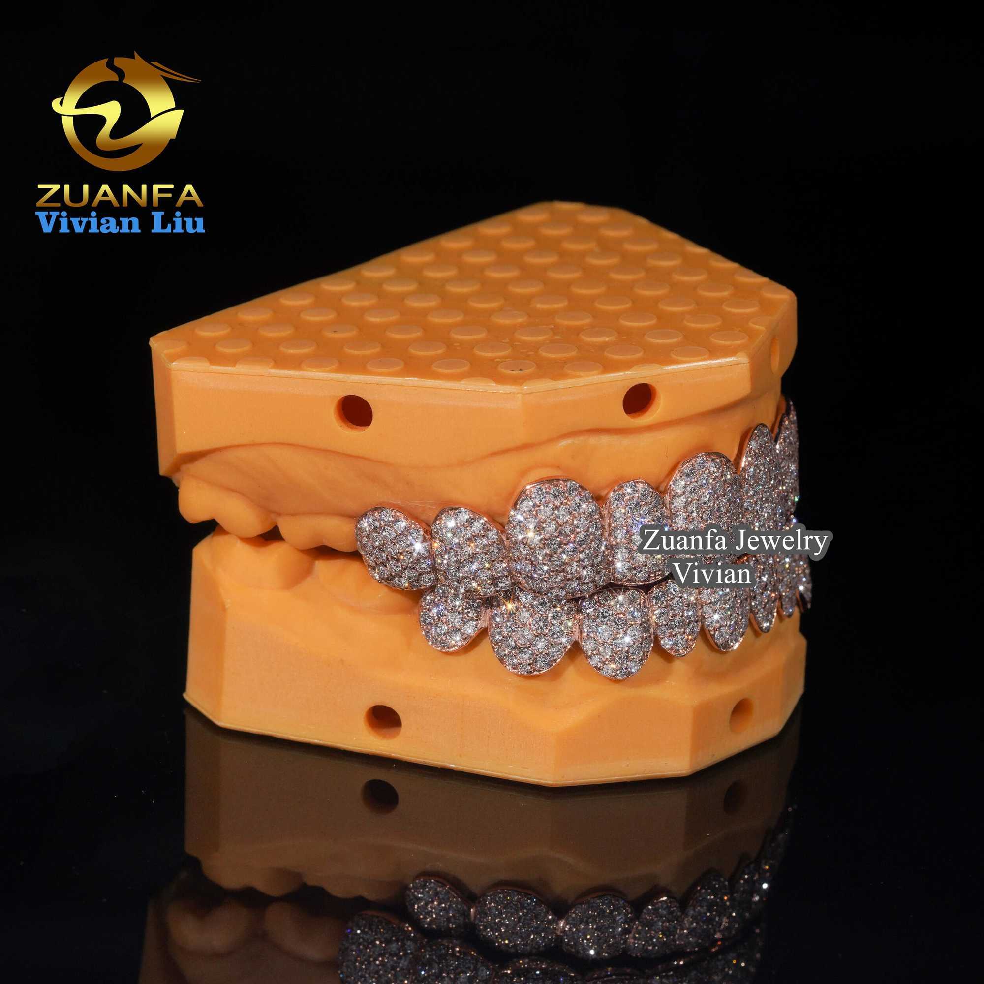 Hip Hop Jewelry Custom Silver 10K 14K 18K Real Gold Grillz Iced Out vvs Moissanite Lab Diamond HPHT Natural Diamond Grillz