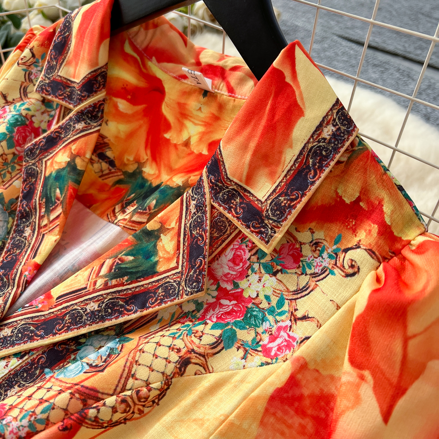 Runway Women Dresses Summer Holiday Flower Linen Robe Dress Women Short Sleeve Notched Belt A-line Beach Party Vestido Pearls Buttons Up Maxi Clothes