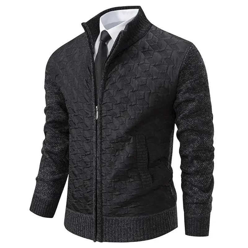 Intelligent leisure knitted cardigan mens 2024 autumn and winter business ultrathin sweater jacket 241206