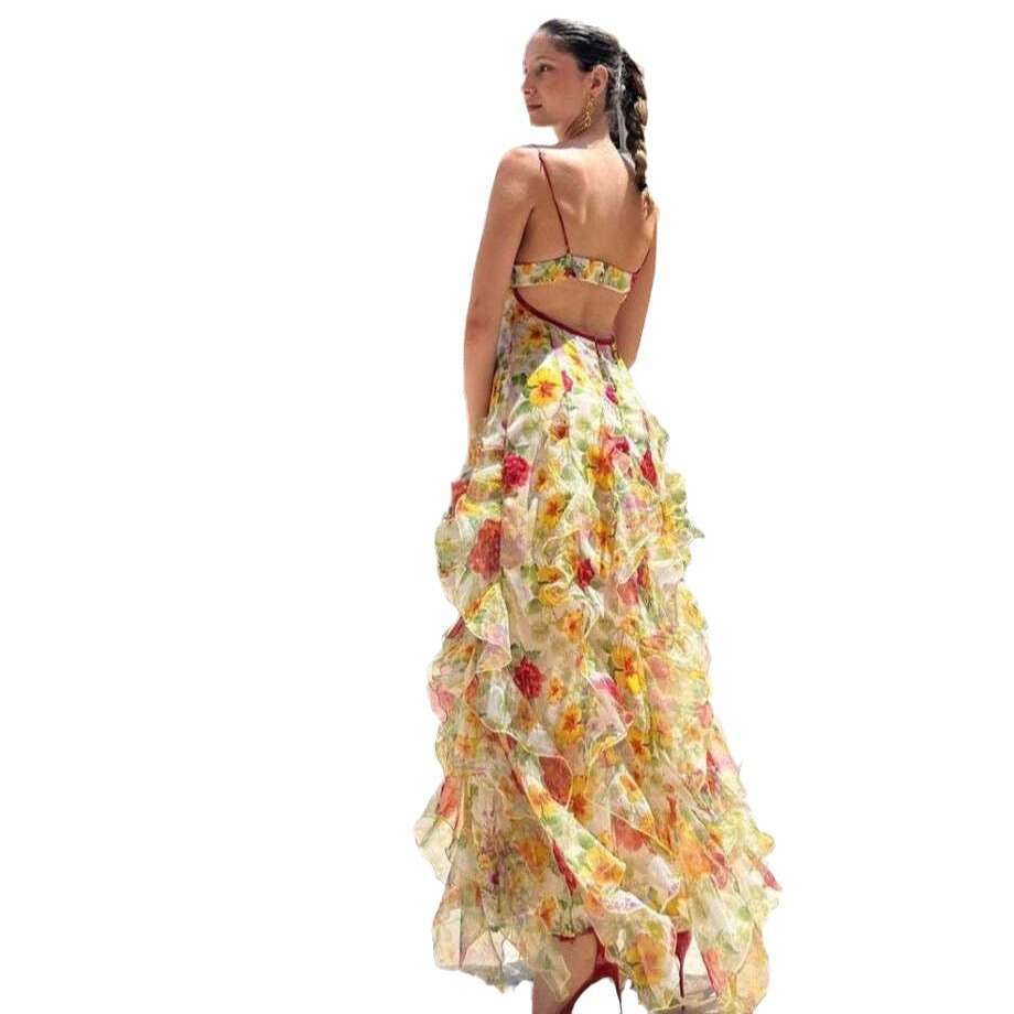 Spring/Summer Off Shoulder European and American Women's Organza Fairy Long Style Evening Dress 2024 New Casual Fashion Trendy Clothing