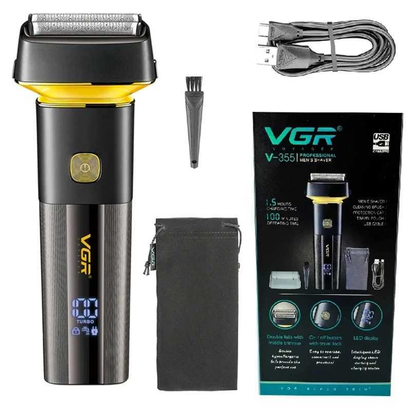 VGR Pro 3D Floating Wet Dry Electric Shaver For Men Rechargeable Facial Electric Razor Washable Beard bald head Shaving MachineXJ241207