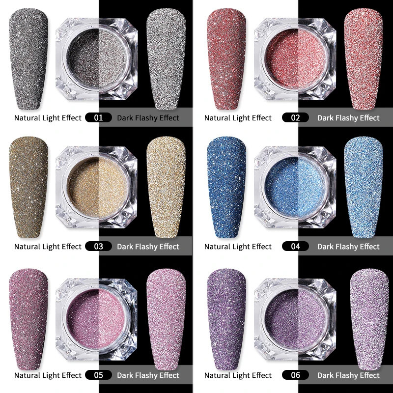 Reflective Glitter Nail Crystal Diamonds Powder Sparkling Auroras Sequins Shiny Pigment iridescent Glass Micro Drill Nai 241206