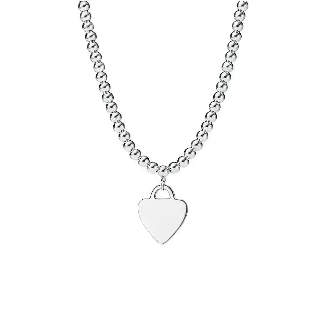 Necklaces Red Heart Pendant Necklace Classic Necklaces 925 Silver Hearts Beads Chains 18k Rose Gold Plated Necklaces For Women designer Luxury jewelry Gifts