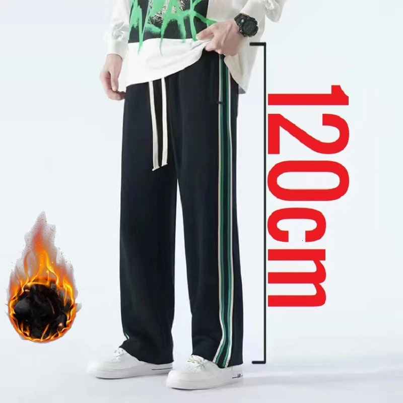mens long leg straight winter autumn wool warm sports pants men 200cm 190cm 120cm Trouser 241206