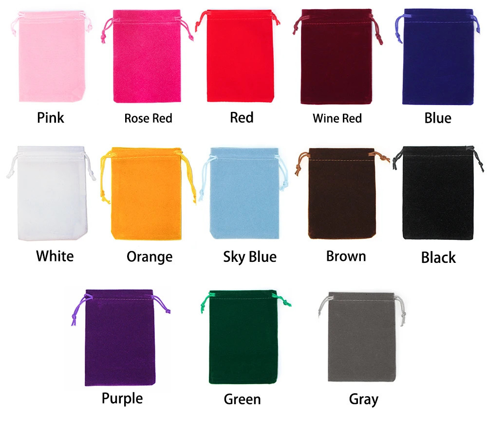 25Pcs 15x20cm 17x23cm 20x30cm Velvet Drawstring Bag Jewelry Packaging Wedding Party Gift Bag 241206