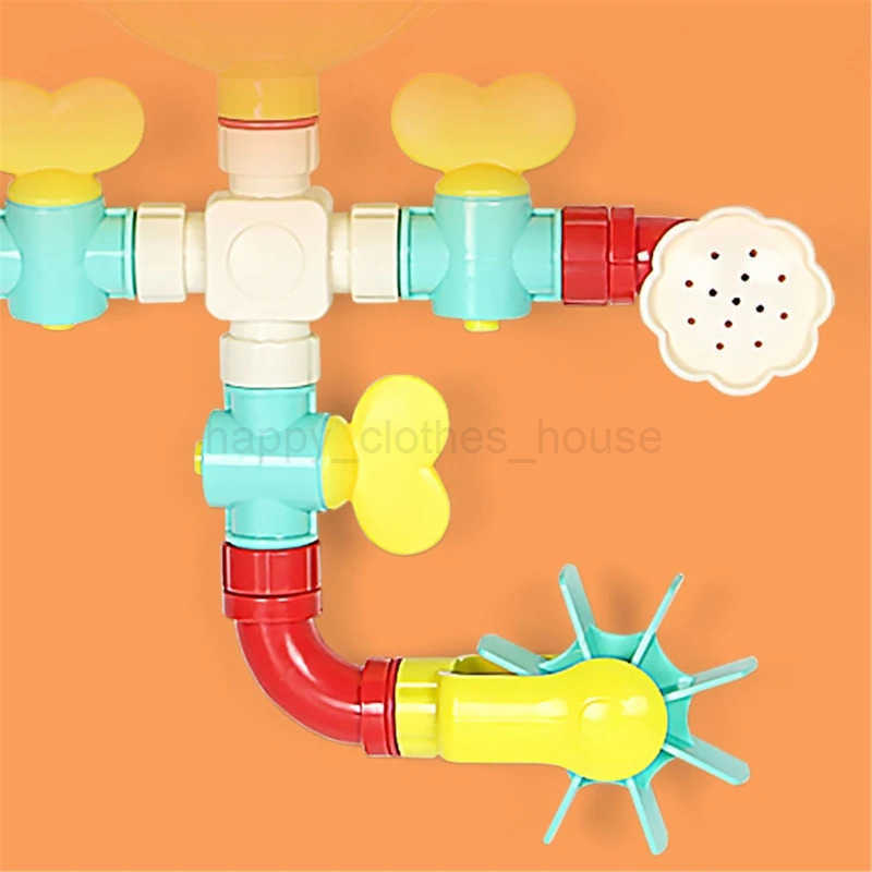 Pipes Baby Toys for Toddler Bath Toys Kids Bath Toys with Fun Widgets Squirters Rotating Spray Water ToyBathtub Waterfall ToyXJ241207
