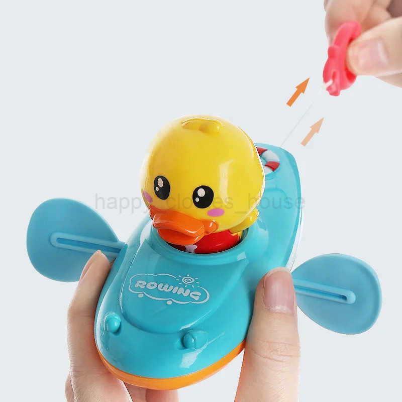 1 Pc Little Yellow Duck Kayak Toy Swimming Pool Bathroom Toy Baby Bath Toys Patito De HuleXJ241207