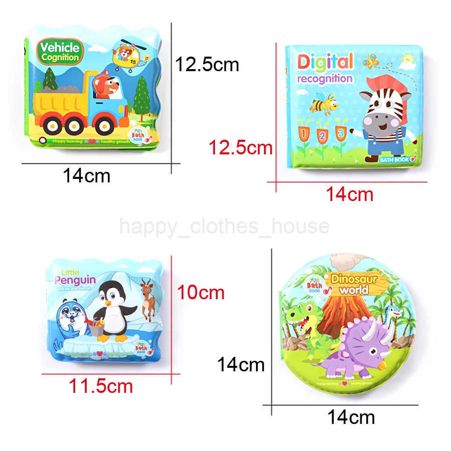 Water Bath Toy Bath Book Swimming Bathroom Toy Baby Toys Early Educational Toy With BB Shistle Learning Animal Digital Bath BookXJ241207