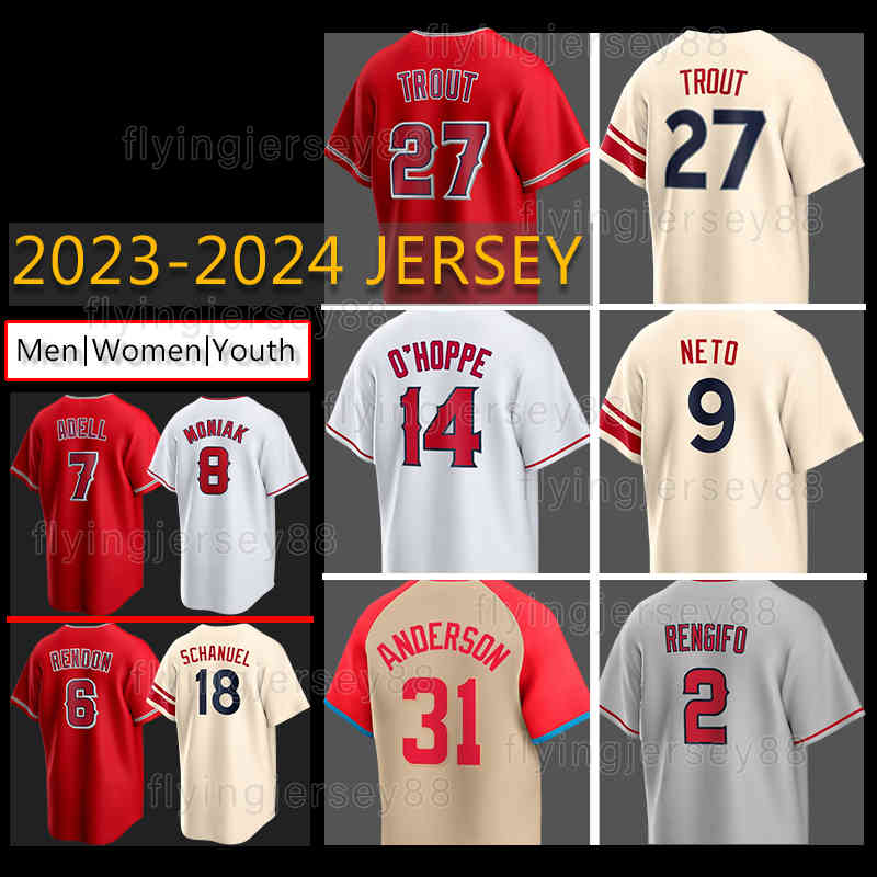 27 Mike Trout Baseball Jersey 14 Logan O'Hoppe 8 Mickeys Moniak 9 Zach Neto 2 Luis Rengifo Nolan Schanuel Travis d'Arnaud Jorge Soler angels Yusei Kikuchi Kyle Hendricks