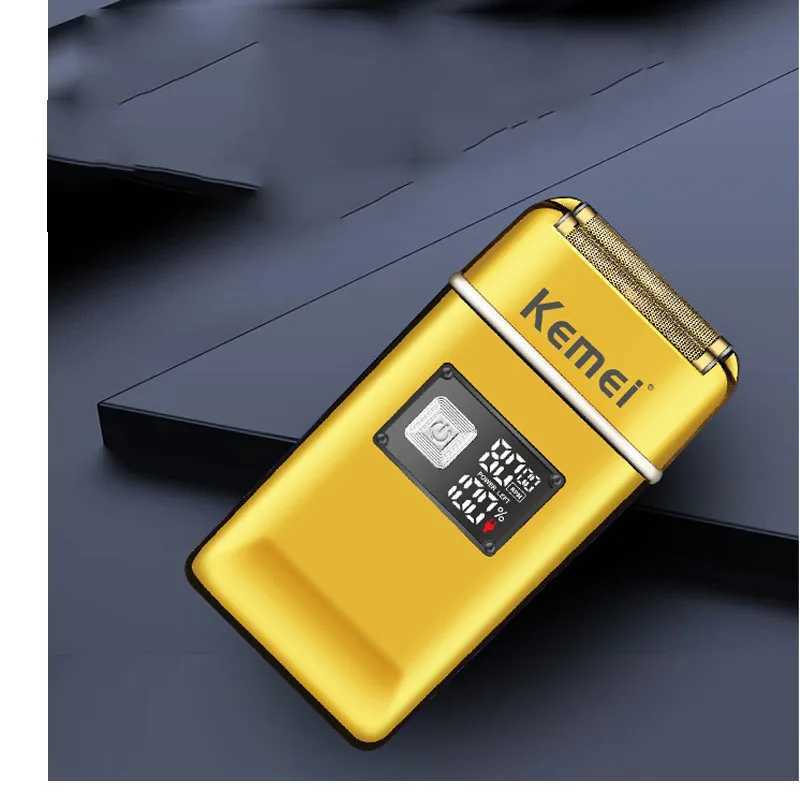 Kemei Full Metal Hair Beard Electric Shaver For Men Rechargeable Razor Bald Head Shaving Machine Professional With Exra MeshXJ241207