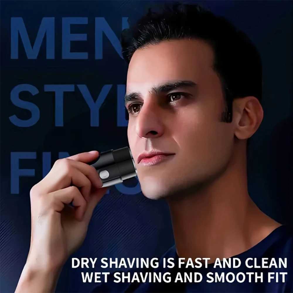 Electric Razor For Men Mini Travel Shaving Machine Washable Portable Mens Beard Trimmer Razor USB Rechargeable WashableXJ241207
