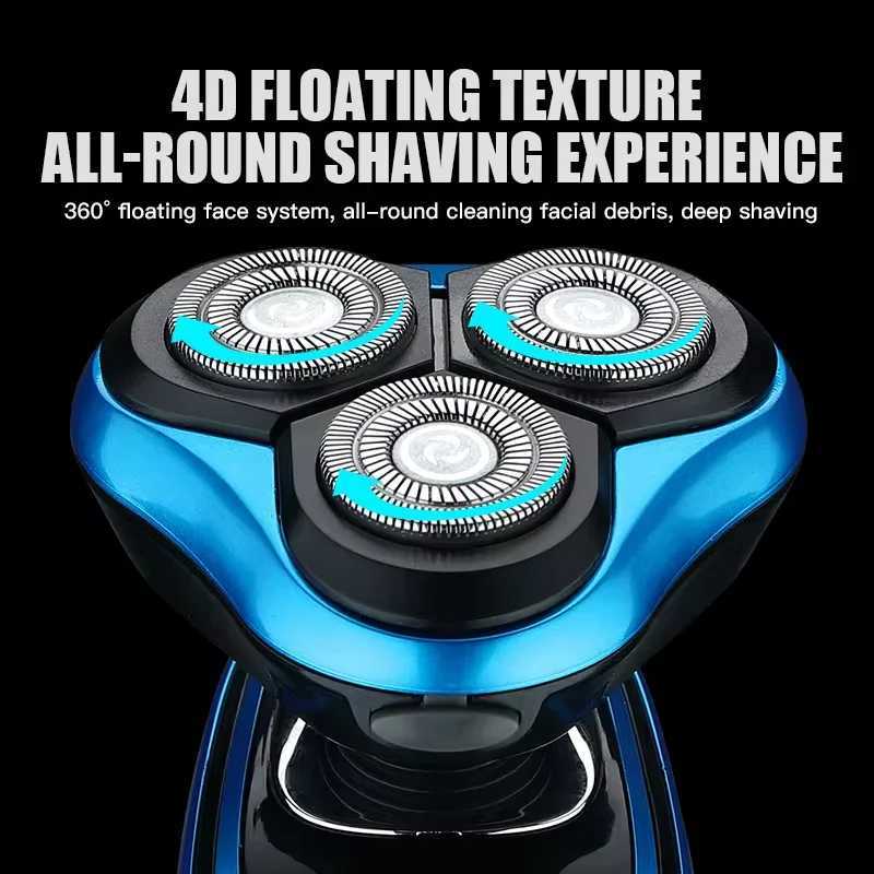 Electric Shaver Rotary Shaver Electric Razor Beard Trimmer Rechargeable Hair Cutting Shaving Machine Clipper for Men WaterproofXJ241207