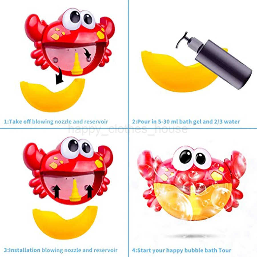 Outdoor Bubble Machine Crabs Frog Music Kids Bath Toys Bathtub Soap Automatic Bubble Maker Baby Bathroom Toy for kids ChildrenXJ241207