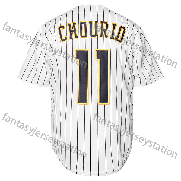 #11 CHOURIO Men's Baseball Jersey - Embroidered V-Neck Polyester Sports Top, Slight Stretch Knit Fabric, Button-Up, Breathable for Training, Part