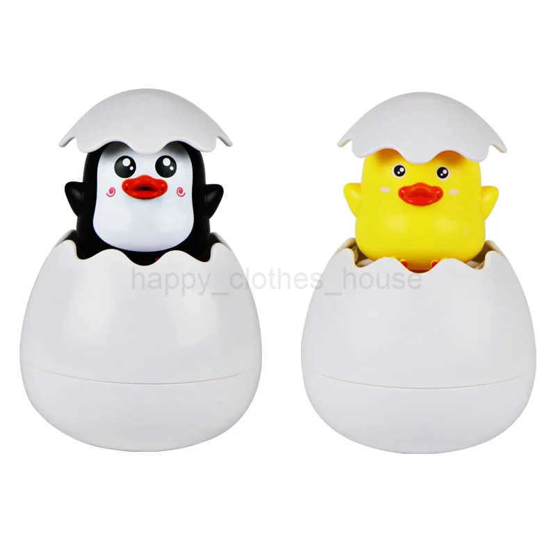 Kids Cute Suction floating water spray penguin yellow duck dinosaur egg Baby Bathing Toy Sprinkling Shower Swimming baby toysXJ241207