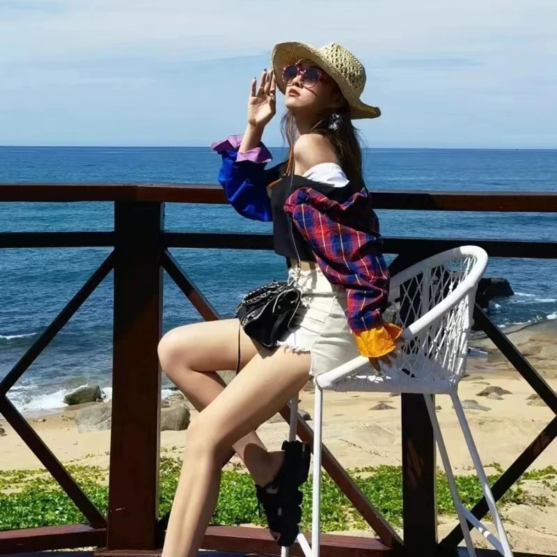 Summer mens hollow folding straw hat outdoor sun hat beach hat big Eaves Korean version straw hat 241206