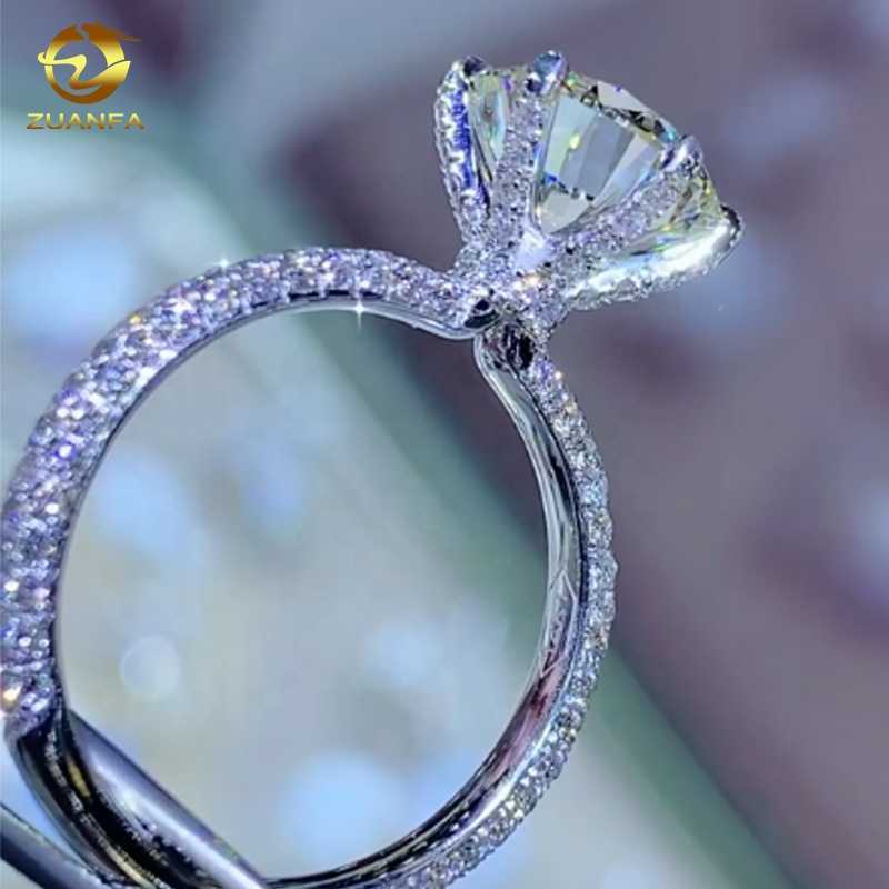 Factory customized luxury engagement diamond ring 10 karat gold ring moissanite diamond wedding rings