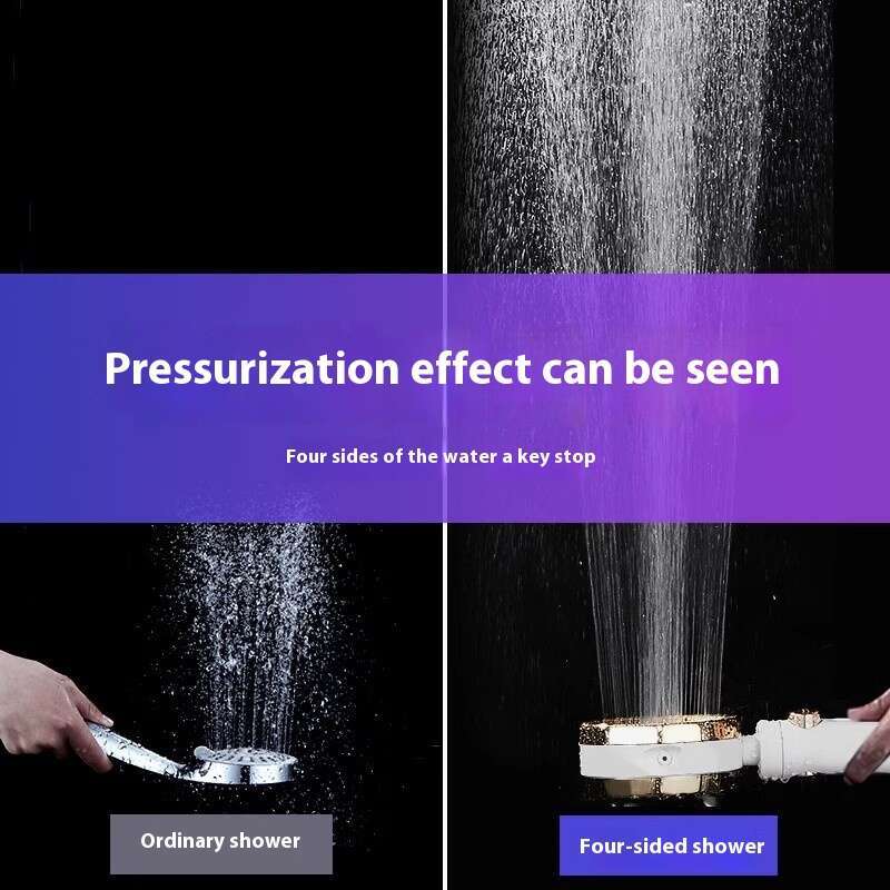 Bathroom with four sided large water output, household pressurized high-pressure showerhead, shower showerhead