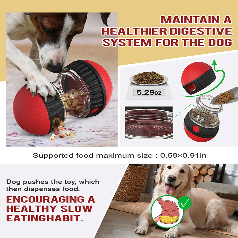 Pet supplies factory home wholesale company popping amazon rolling leaky food ball slow food training slow food dog toys