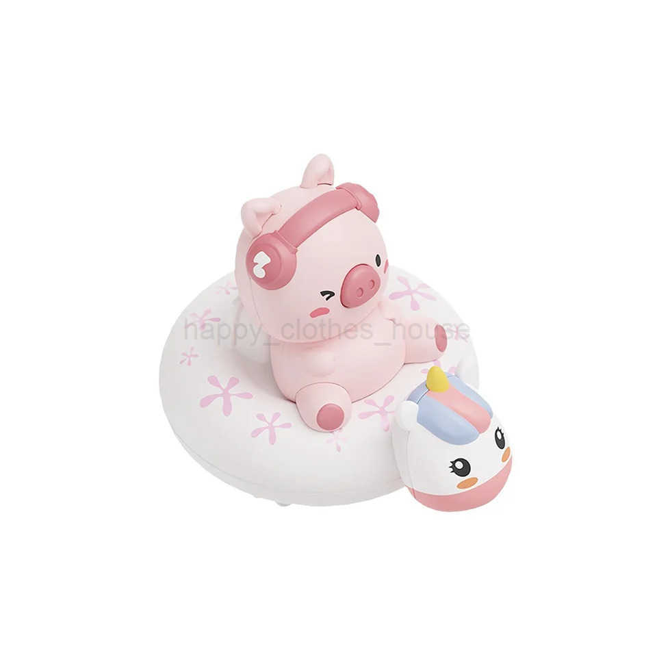 Childrens Water Playing Chain Rabbit Cute Pig Swimming Circle Clockwork Rowing Baby Bathroom Shower Interactive ToyXJ241207