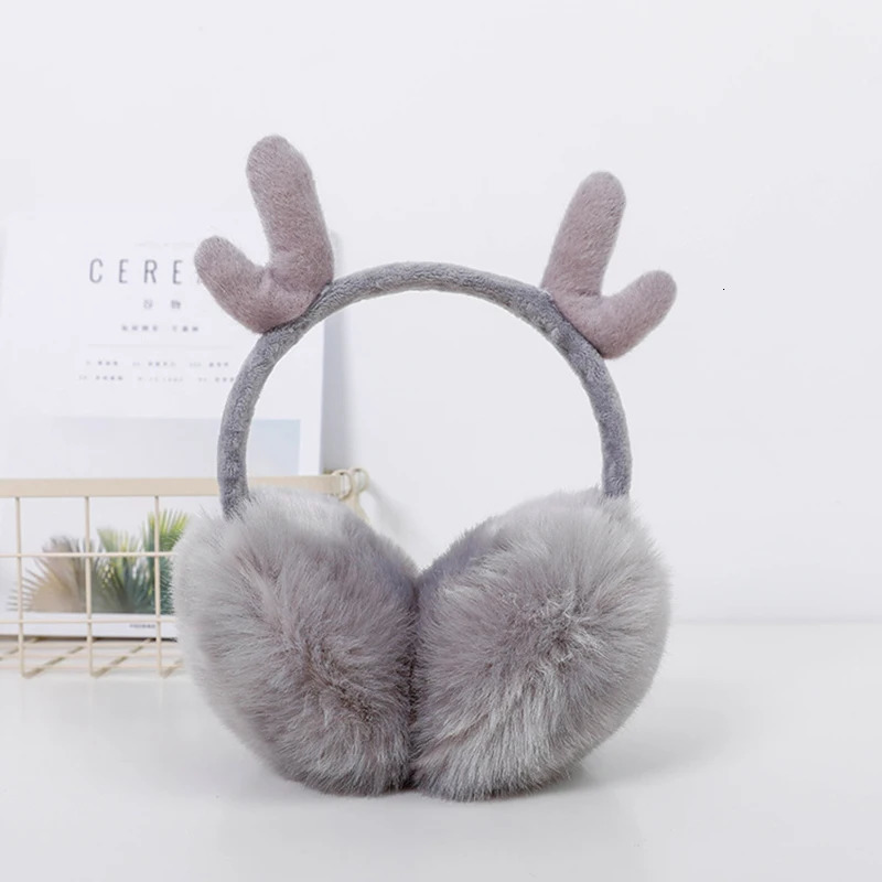ly arrived cute ant pink plush earmuffs for winter warm and fashionable stretchable rabbit fur earmuffs for women and girls 241205