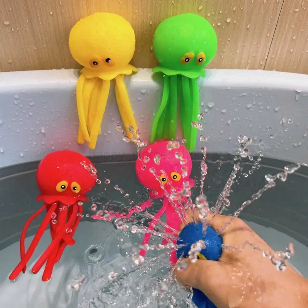 Baby Bath Toys Sponge Water Absorbing Octopus Squeezing Stress Relief Toys Summer Swimming Play Water Bath Toy for ChildrenXJ241726