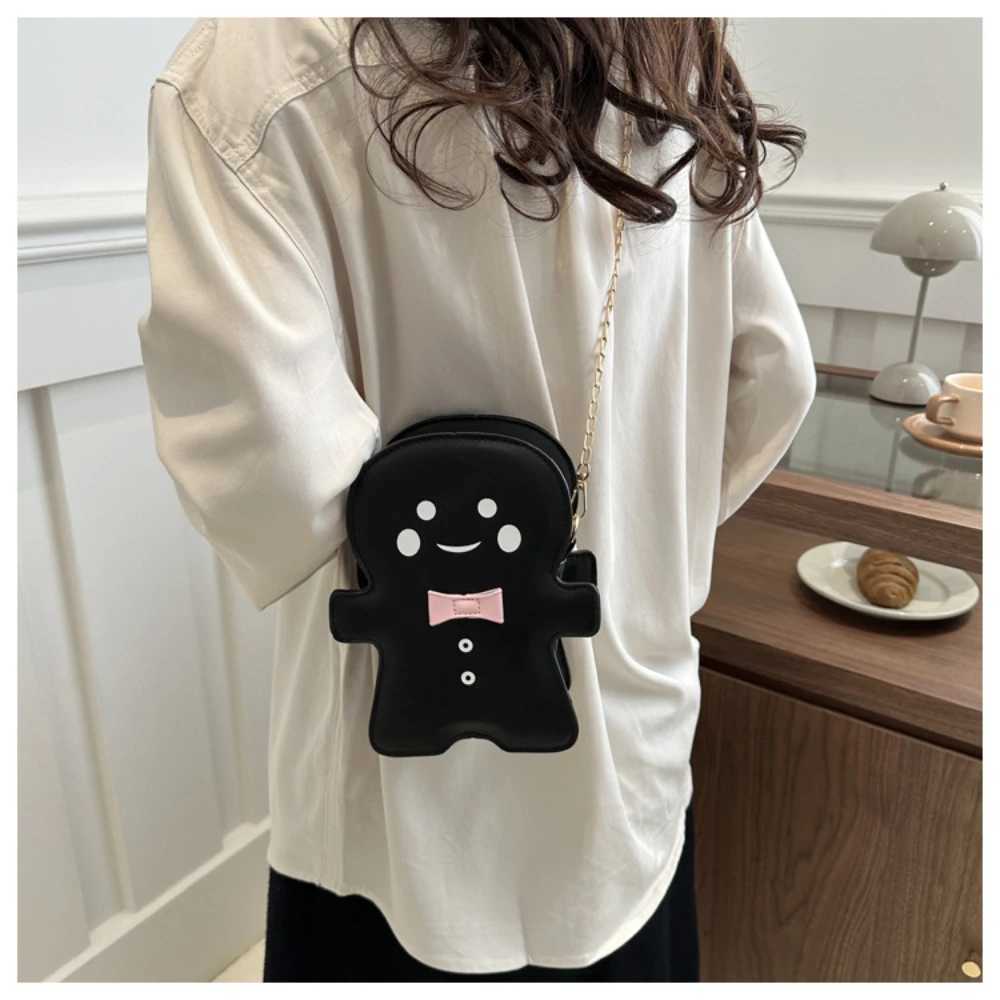 New Carto Gingerbread Man Shaped Crossbody Bags for Wen Shoder Bags Christmas Bag Trend Designer Cute Chain Small Bags Z241207