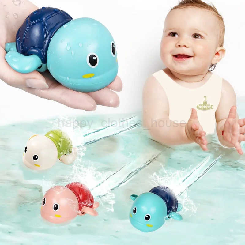 1/3PCS Baby Bath Toy Water Chain Clockwork Bathing Cute Swimming Turtle Toy Toddler Pool Beach Classic Toy For Kid Water PlayingXJ241207