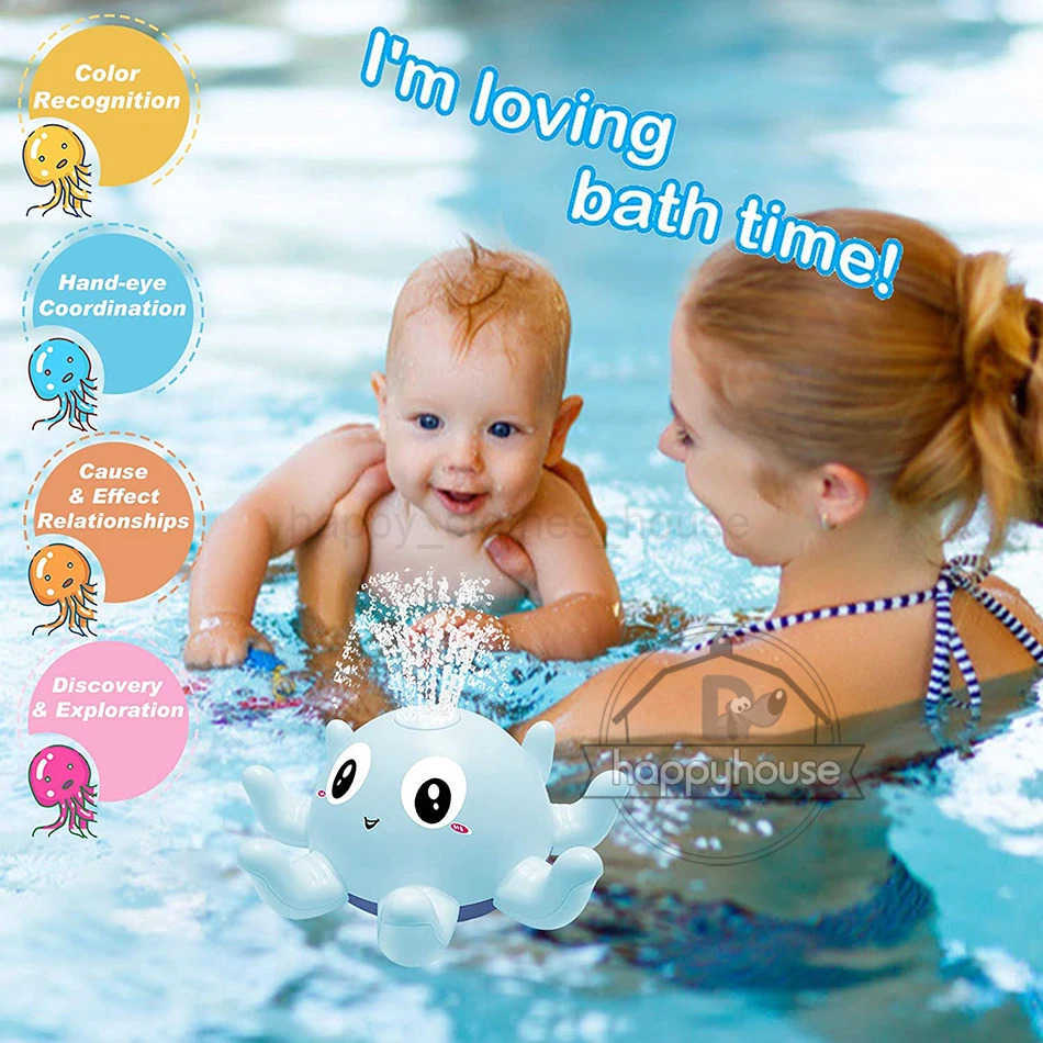 Baby Bath Toys Spray Water Shower Swim Pool Bathing Toys for Kids Electric Whale Bath Ball with Light Music LED Light Baby ToysXJ241207