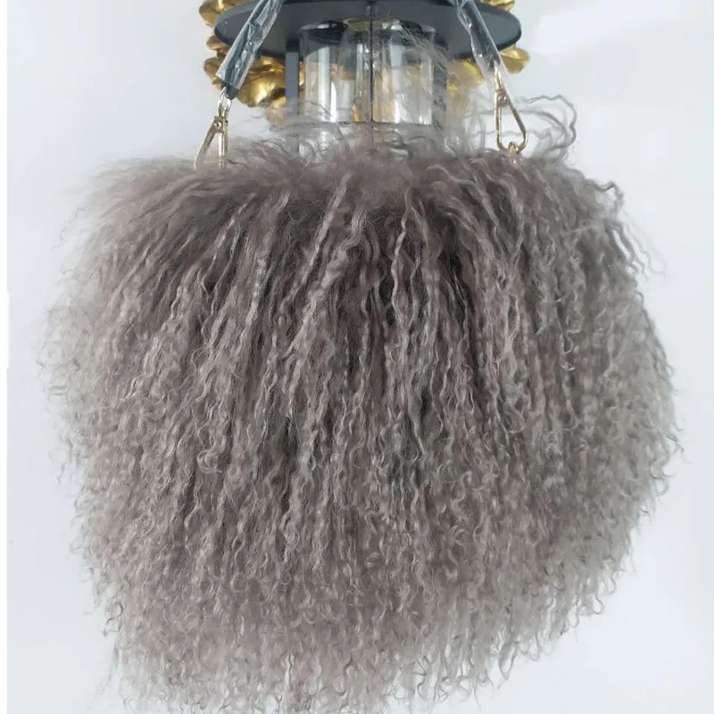 Soft real wool chain shoulder bag suitable for female wallets and handbags womens party clutch crossover bag high-quality 241205