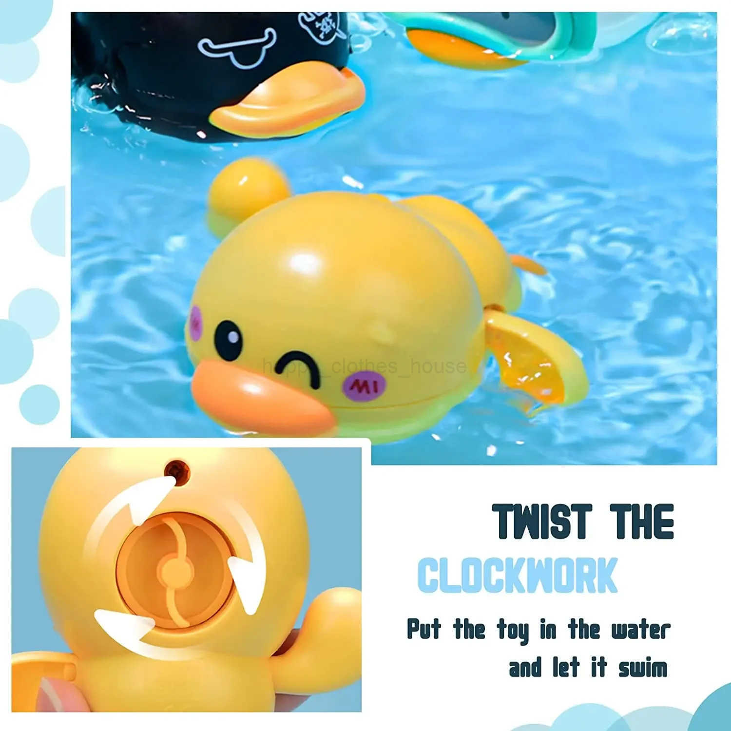 Bath Toy Clockwork Duck Toy Floating Toy Swimming Pool Water Toy Wind Up Bathtub Baby Bath Toy Gift for Kids Toddlers BirthdayXJ241207