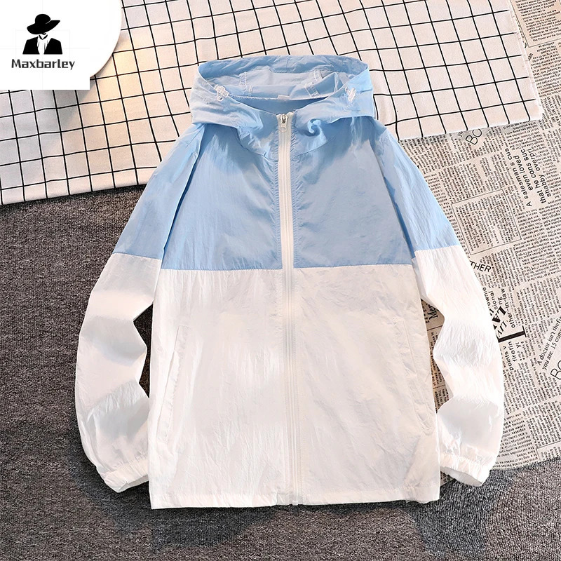 Summer Coat Men Women Lightweight Colorblock Sunscreen Fishing Running Clothes Outdoor Casual Quickdrying Skin Windbreaker 241202