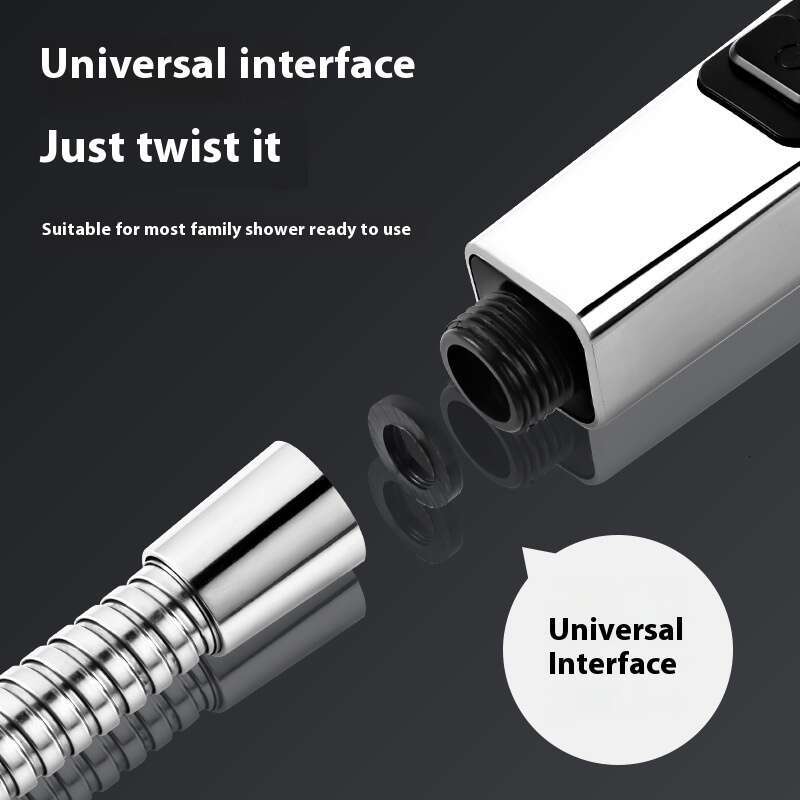 Turbocharged household water heater, shower, pressurized showerhead, square seven level showerhead