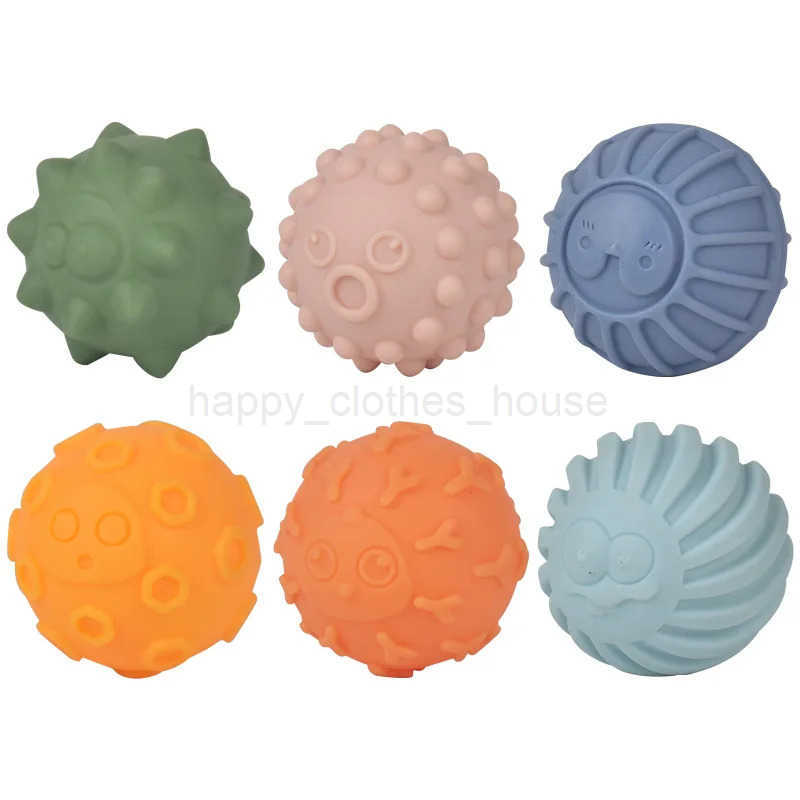 6PCS Baby Bath Toy Sensory Balls Set Textured Hand Touch Grasp Massage Ball Infant Tactile Senses Development Toys for BabiesXJ241207