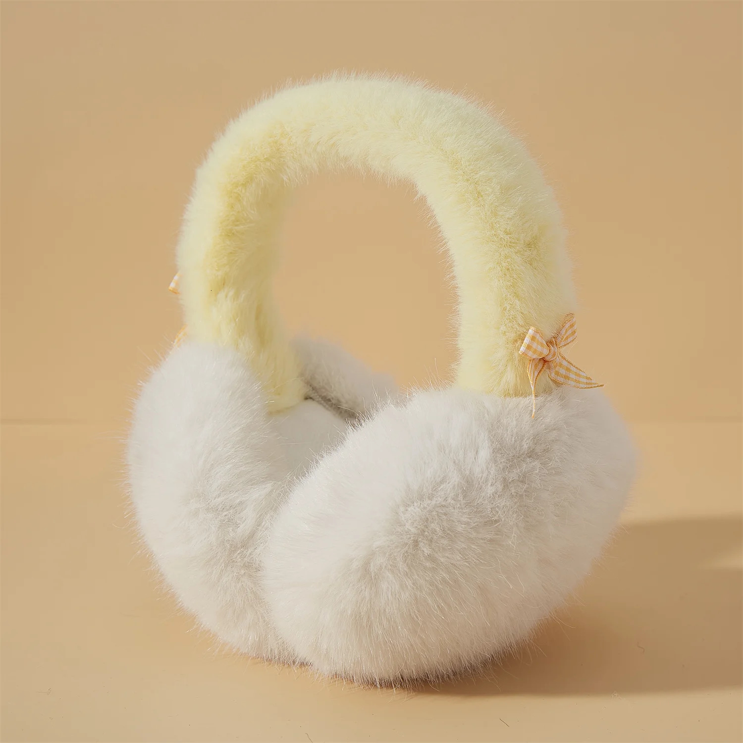 Fashionable and cute bow knot earmuffs high-quality rabbit fur warm earmuffs for girls birthday parties as gifts 241205