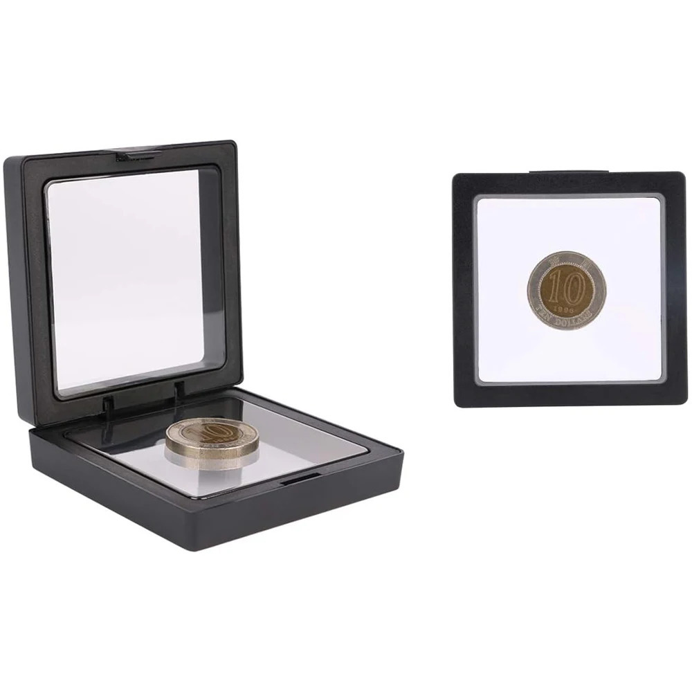 20 pieces of black 3D floating frame display stand coin display stand 3D floating frame challenge coin display stand 241206