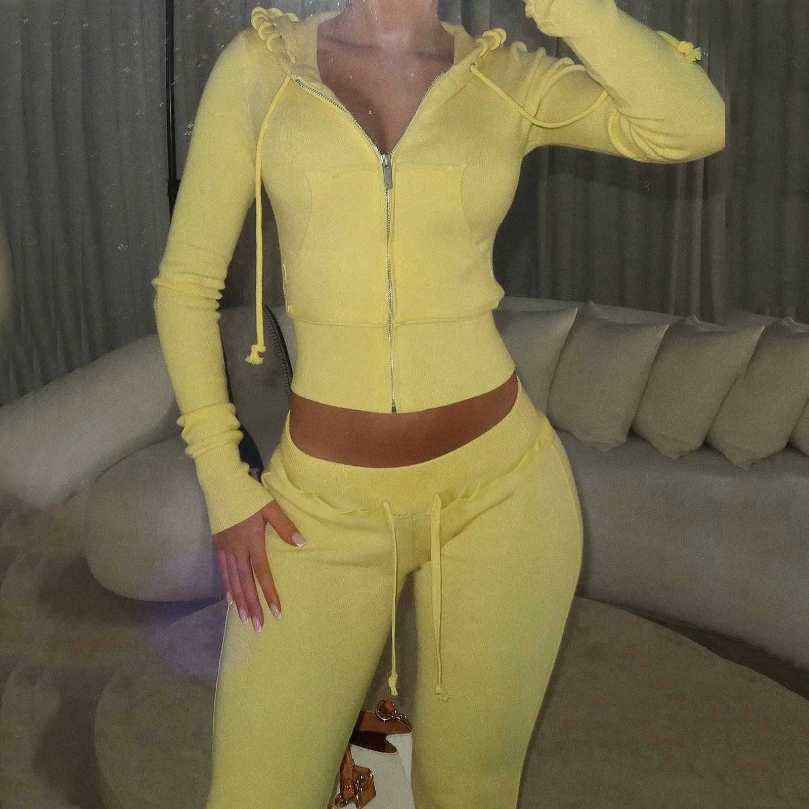 2 Piece Sets Women Outfit Winter 2024 Trend Elegant Warm Suit Vintage Sports Y2k Trouser Sets Hidden Cult Cardigan Tracksuit SetC241207