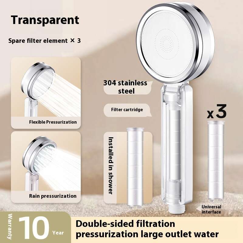 Double sided household bathroom water heater, pressurized shower showerhead, showerhead set