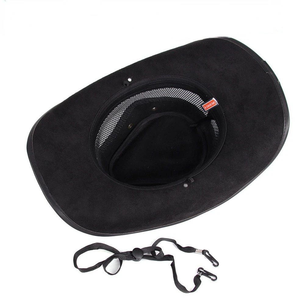 er Mens and Womens Leather Western Cowboy Hat Knight Hat Breathable Sun Hat Top Gorilla Para Hombres Mens Hat 241206