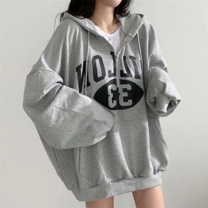 Zipper Hoodie for Women Slim Fit Loose Thick and Plush Thin Top Clothing 241203