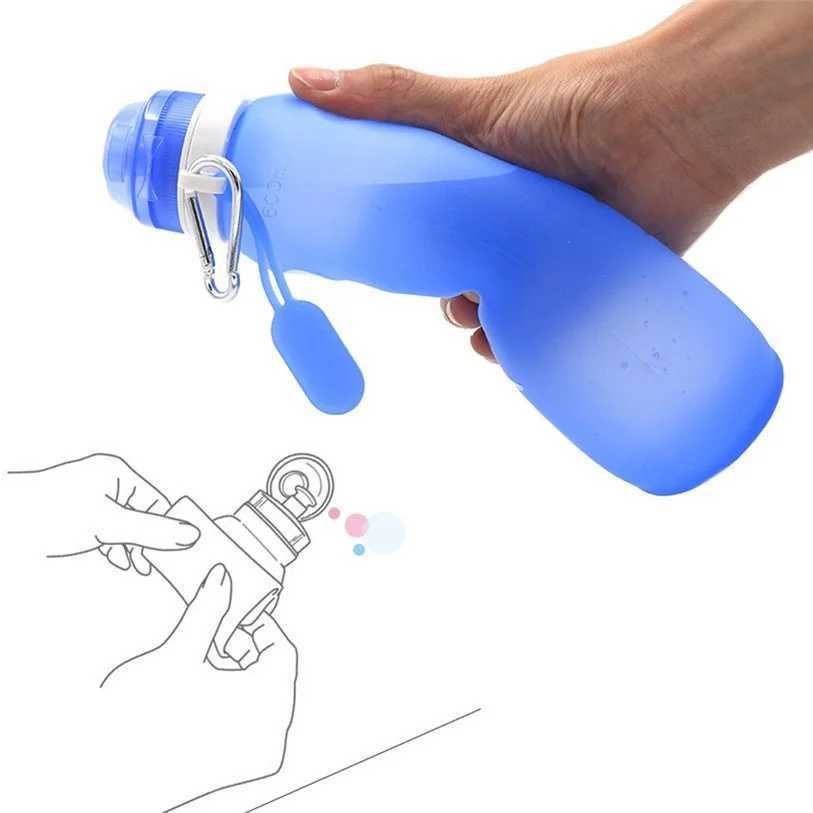 600ml Foldable Beverage Water Bottle Cup Silicone Travel Outdoor Sports Bicycle Accessories Z260202