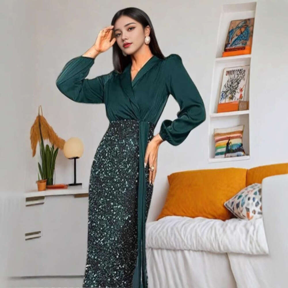 European and American women's light sense, including buttocks, fish tail, high-end banquet temperament, hosting single shoulder evening dress, 20