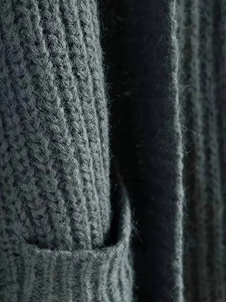 Plussize Length Cardigan Longsleeved Loose Versatile Pockets Jacket Work Daily Womens Streetwear Outerwear for Autumn Winter 241203