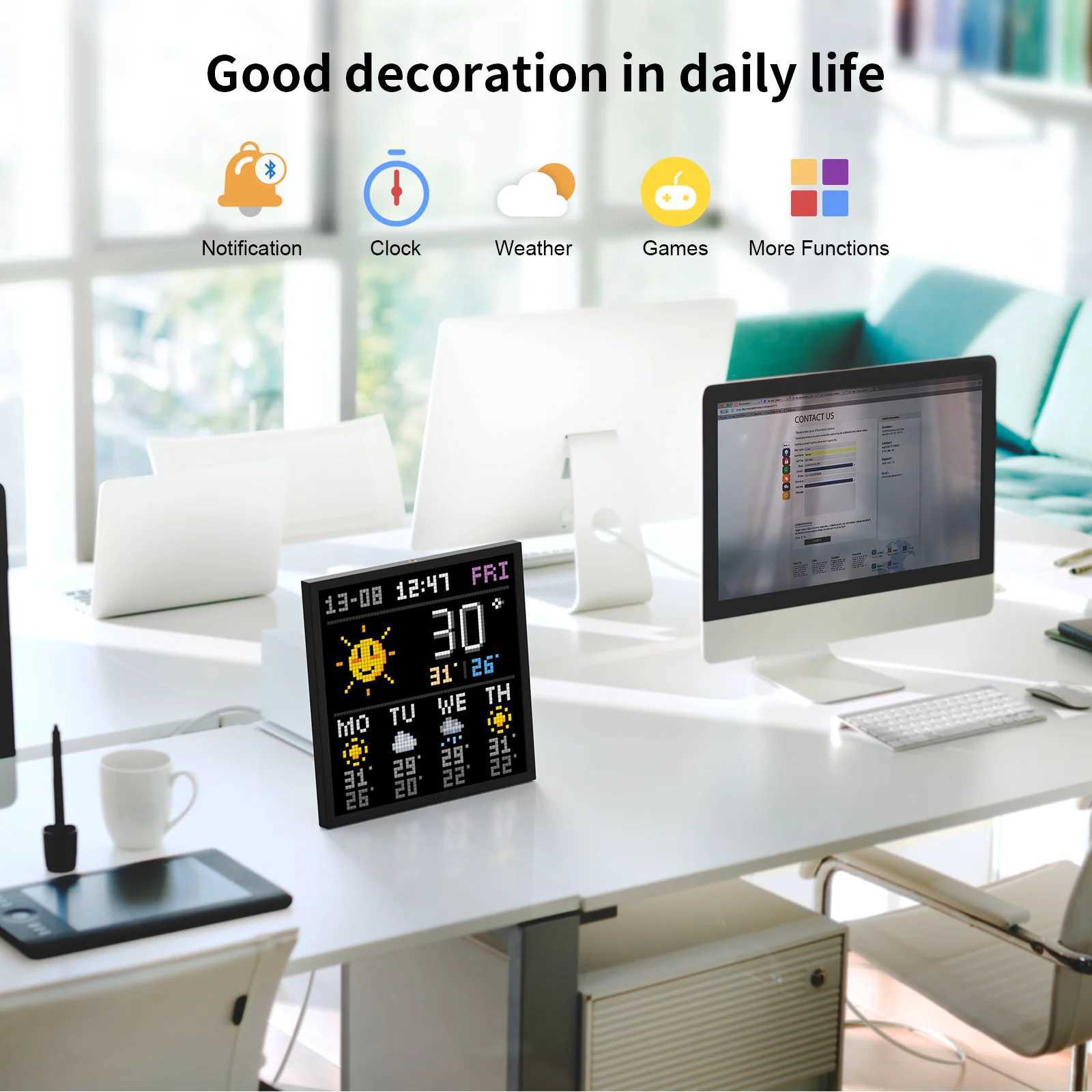 Divoom Pixoo 64 WiFi Pixel Art Display WiFi Cloud Digital Framework with Application Control 64 X 64 LED Panel Used for Game Room Decoration X241207