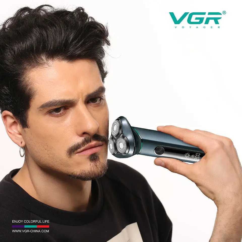 Original VGR Wet Dry Electric Shaver For Men Beard Hair Rechargeable Facial Electric Razor Balds Head Shaving Machine LithiumXJ241207