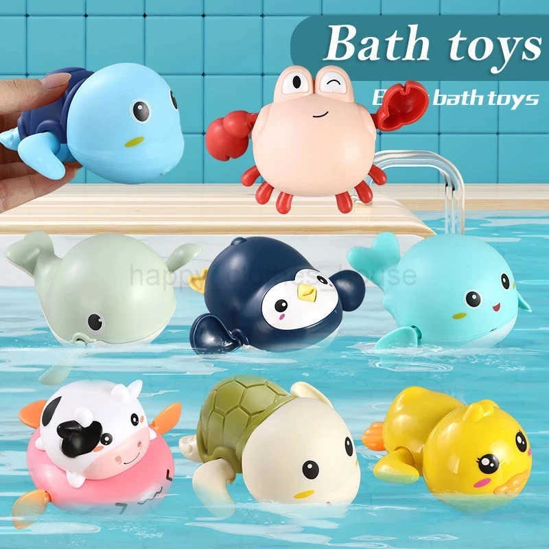 Baby Bath Toys For Children New Baby Bath Swimming Bath Toy Cute Frogs Clockwork Bath Toy brinquedos infantil XJ241207