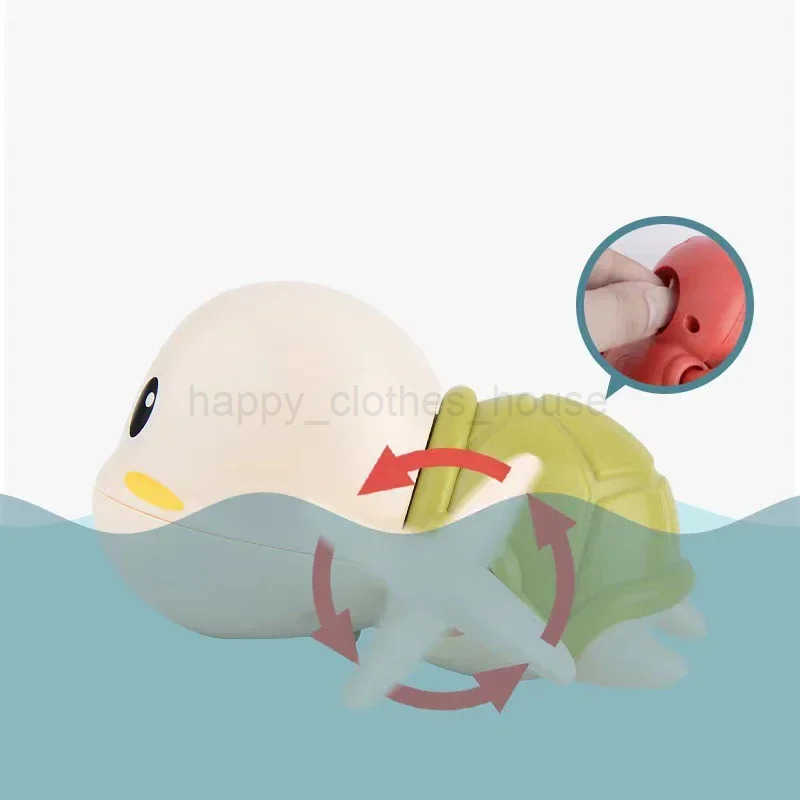 Clockwork Baby Bath Toys Cute Turtles Swimming Pool Toys Water Bathing Summer Bathroom Toys For KidsXJ241207